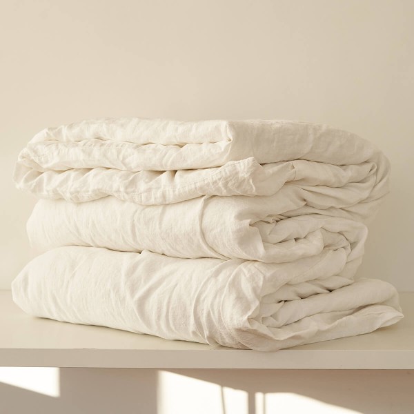 Optic White linen duvet cover 1