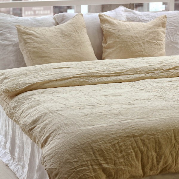 Linen duvet cover in Sand color 5