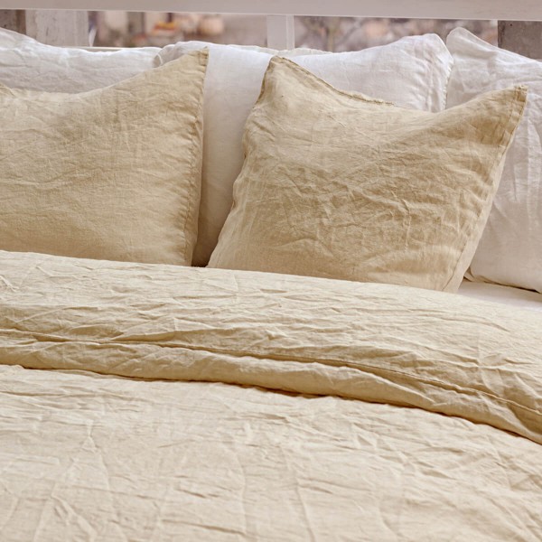 Linen duvet cover in Sand color 6