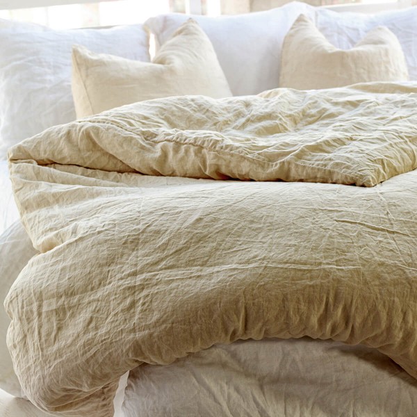 Linen duvet cover in Sand color 3