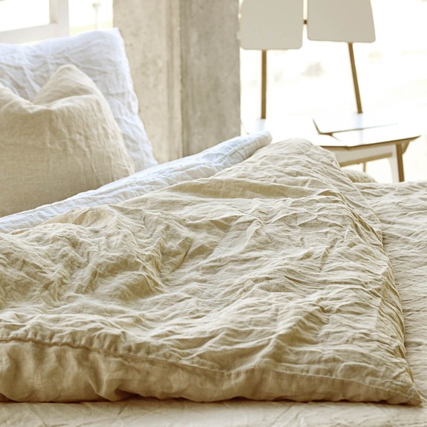 Linen duvet cover in Sand color 4