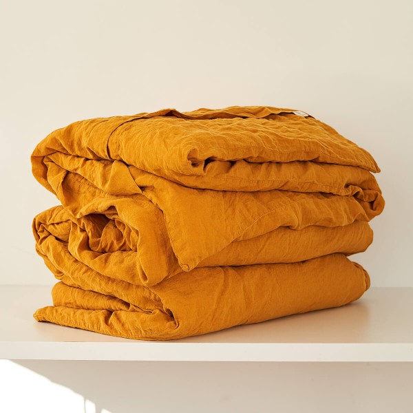 Linen duvet cover in Saffron 1