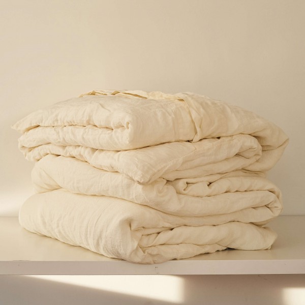 Cream linen duvet cover 1