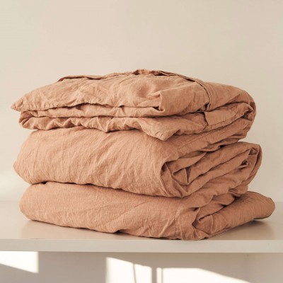 Linen duvet cover in hazelnut