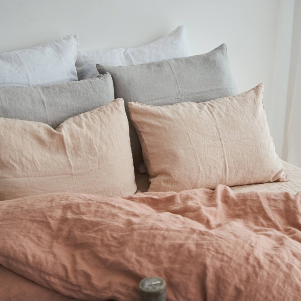 Linen duvet cover in hazelnut 6