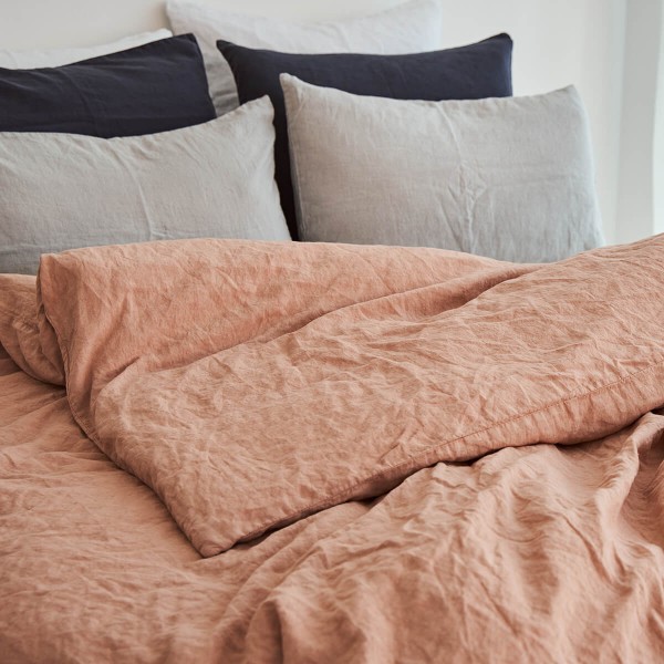 Linen duvet cover in hazelnut 3