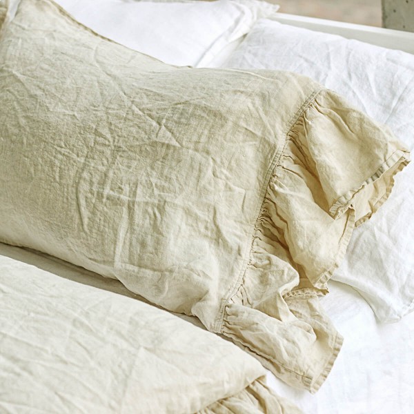 Ruffle linen pillowcase set 2