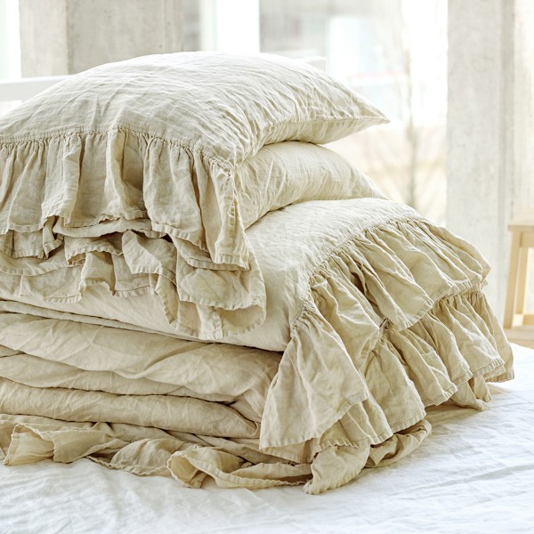 Ruffle linen pillowcase set 4