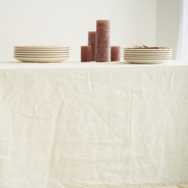 Linen tablecloth in cream 4