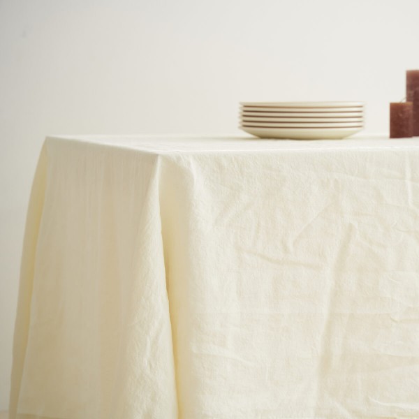 Linen tablecloth in cream 5