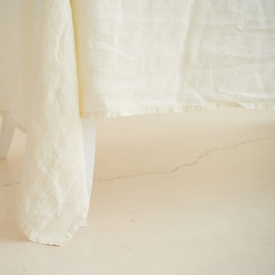 Linen tablecloth in cream