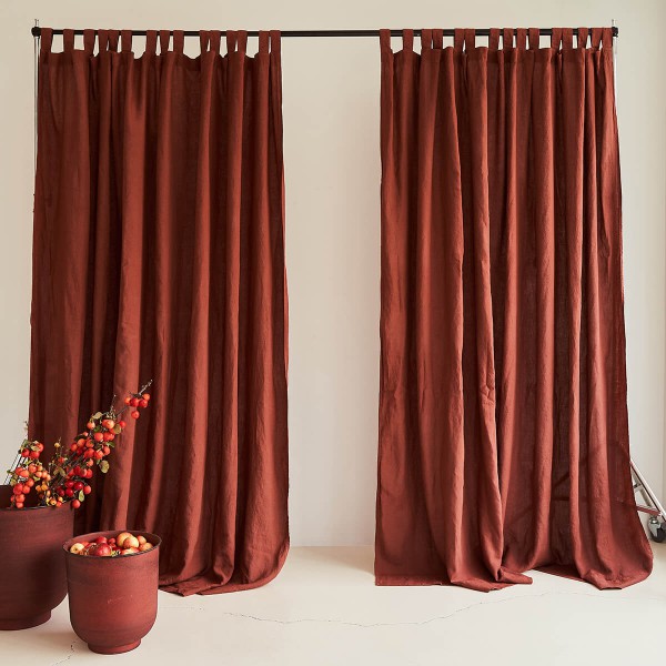 Linen tab top curtain panel 1