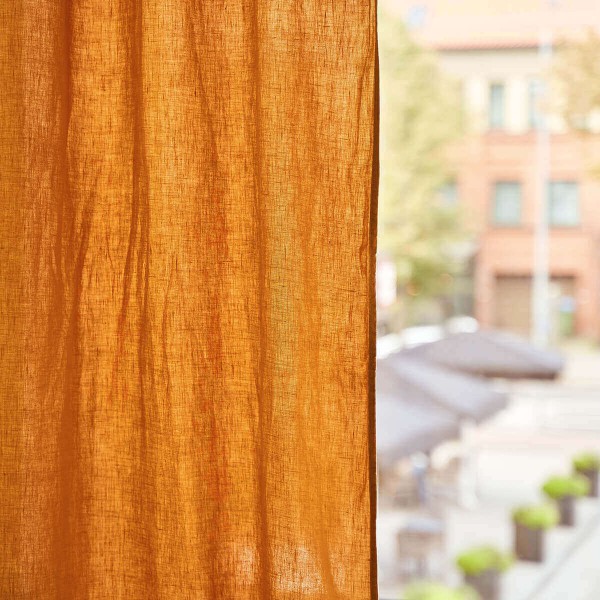 Linen rod pocket curtain panel 4