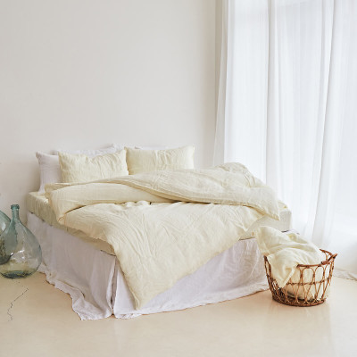 3 piece cream linen duvet cover set