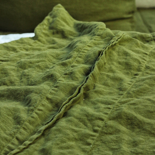 3 piece moss linen duvet cover set 8