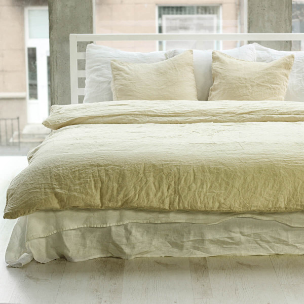 3 piece linen duvet cover set in sand 4