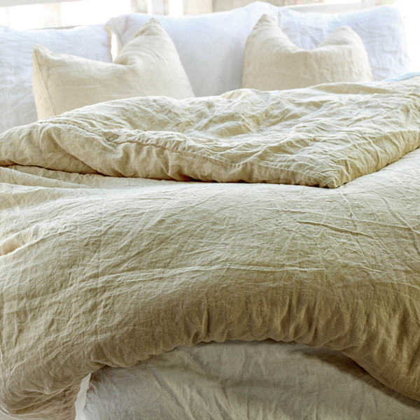 3 piece linen duvet cover set in sand 7