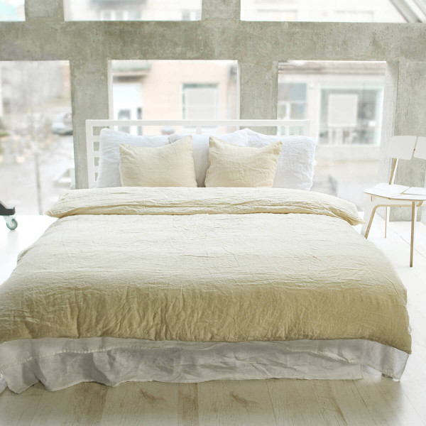 3 piece linen duvet cover set in sand 2