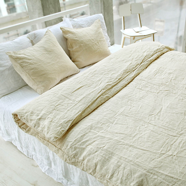 3 piece linen duvet cover set in sand 3