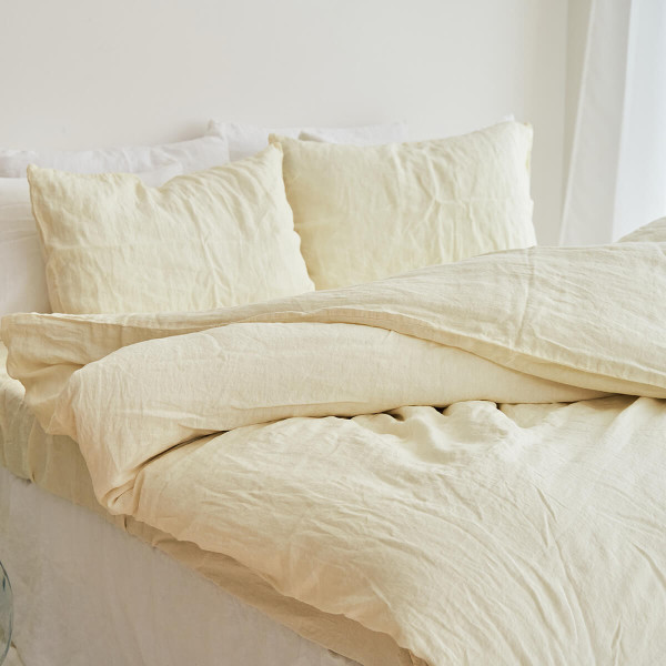 Cream linen pillow covers with zipper 2