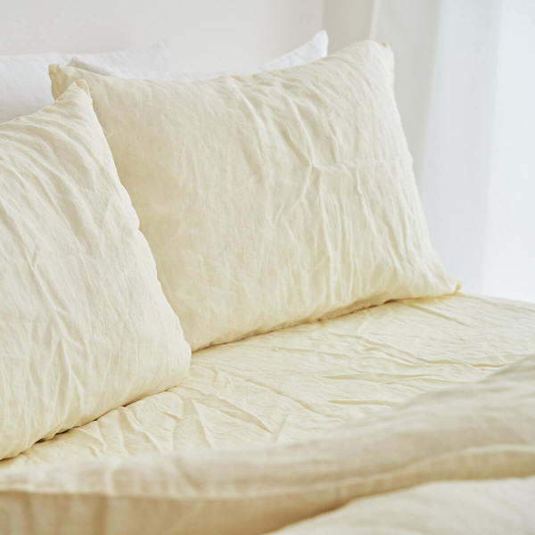 Cream linen pillow covers with zipper 5