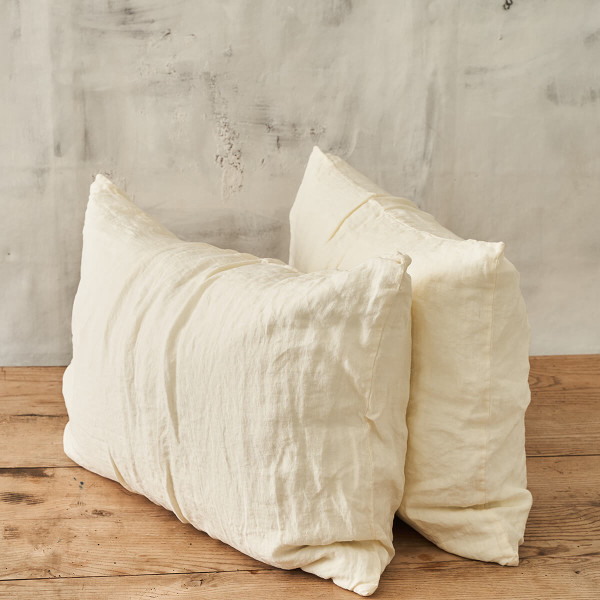 Cream linen pillow covers with zipper 1