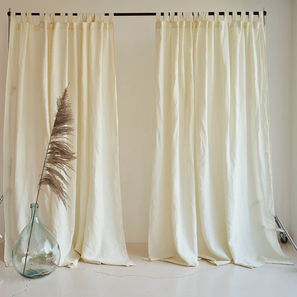 Tab top linen curtain panel 1