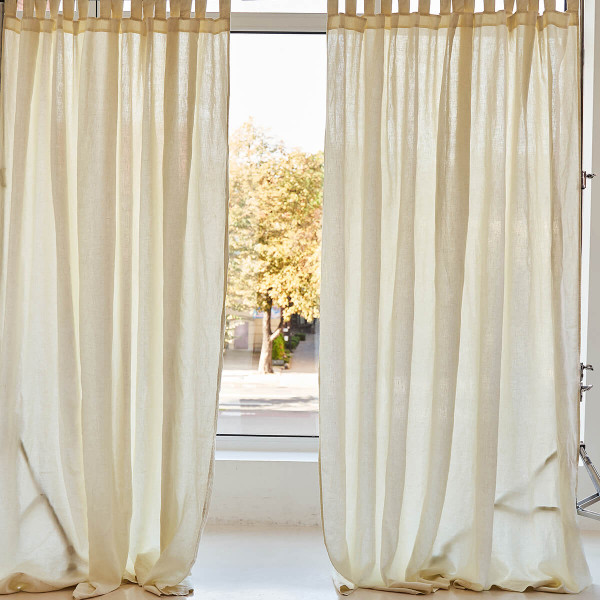 Tab top linen curtain panel 3