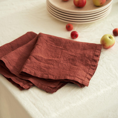 Linen napkins in red brick