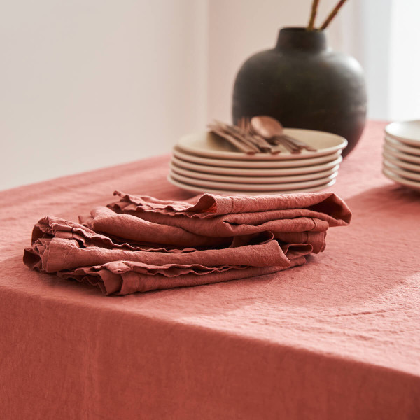 Linen napkins in canyon clay 3