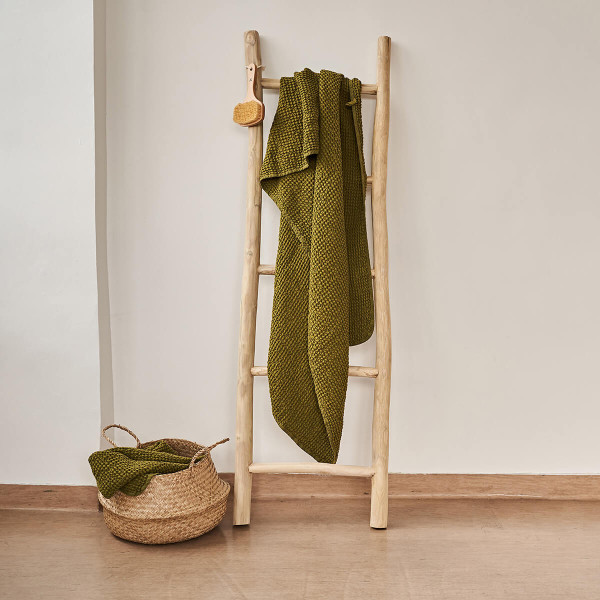 Tobacco linen waffle towel 5