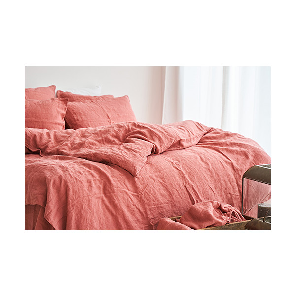 4 piece linen duvet set in tobacco 7