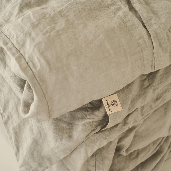 4 piece linen duvet set in light grey 2