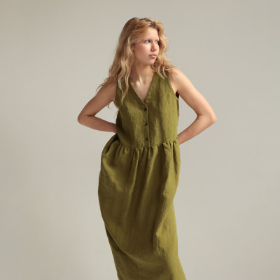 Linen sleeveless summer dress ONYI