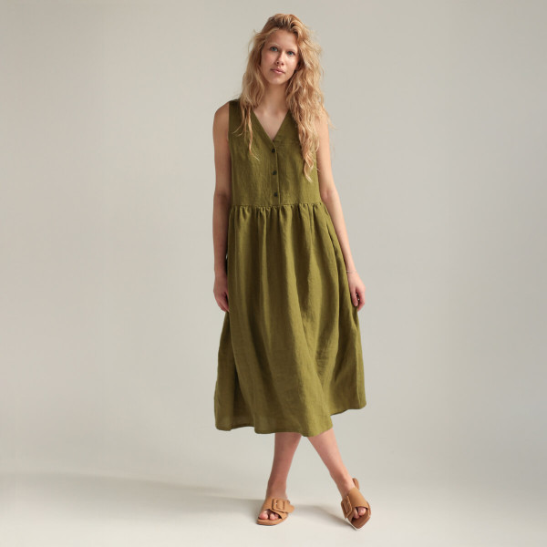 Linen sleeveless summer dress ONYI 4
