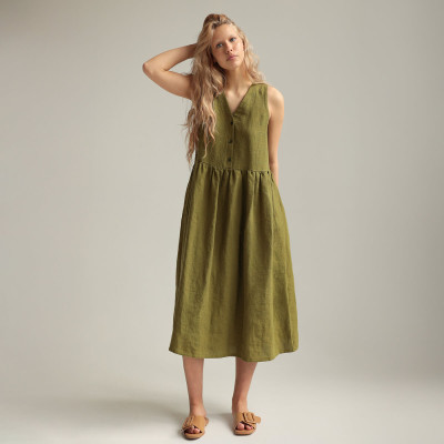 Linen sleeveless summer dress ONYI